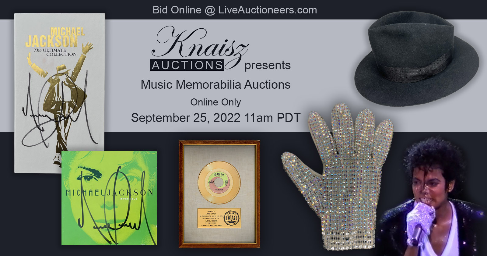 Knaisz Auctions' Exclusive Online Only Music Memorabilia Auctions @ KnaiszLive.com